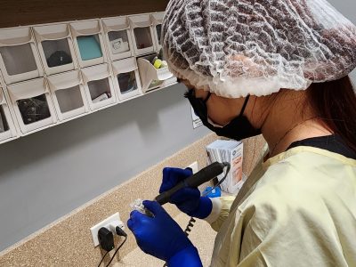 Students working on retainers